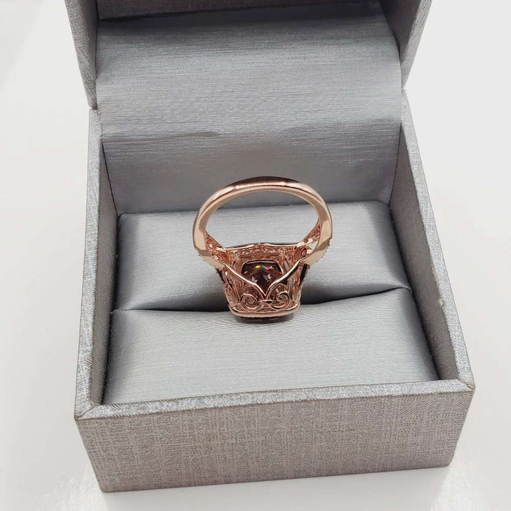 18k Rose Gold - 925 Brown Morganite Halo Ring